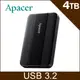 Apacer宇瞻 AC237 4TB 2.5吋行動硬碟-雅典黑