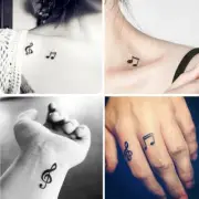 Waterproof Temporary Tattoo Sticker Ear Music Note Art C7E4 Body Tatto