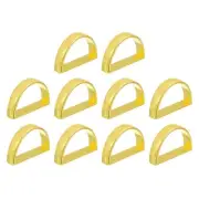 10Pcs D-shape Napkin Rings, Table Napkin Holders Buckles for Decorations, Gold