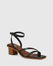 Jansen Black Leather Strappy Sandal