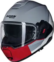 Nolan N120-1 Grafo 349, modular helmet , color: Grey/Red/White , size: M