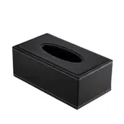 James Black Leatherette Tissue Box Cover Rectangle