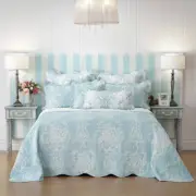 Bianca Florence Bedspread Pillowcase Set Queen Bed Blue Home/Room Bedding Set