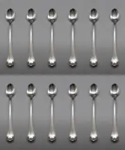 Oneida Stainless Camelot Iced Beverage Spoons - Set of Twelve NOS USA