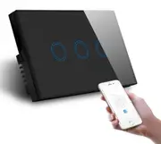 Smart Zigbee Black Three Gang Wall Switch
