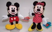 Mickey & Minnie Mouse 7" Bean Bag Plush Stuffed Animals w/Tags by Applause