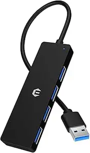 Tymyp 4 Port USB Hub, USB 3.0 Hub with Blazing 5Gbps Speed, Conveniently Amplify Laptop, Flash Drive, Hard Drive, Console, Printer, Camera, Keyboard, and Mouse Connectivity