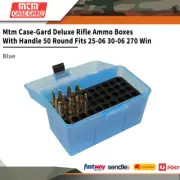 Mtm Case-gard Deluxe Rifle Ammo Boxes 50 Round Blue 25-06/30-06 #h50-rl-24