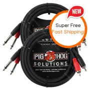 2 Pack Pig Hog PD-R1410 Solutions 10ft Dual RCA (Male) to Dual 1/4" Mono (Male)