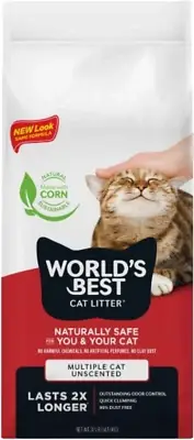 Multiple Cat Unscented, 32-Pounds - Natural Ingredients, Quick Clumping, Flushab
