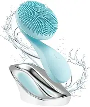 2 in 1 Facial Cleansing Brush,Rotating Magnetic Beads & Massage Cleaning Silicone Face Scrubber，Waterproof and Rechargeable Face Scrub Brush