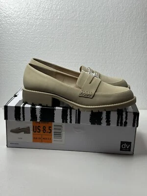 DV Dolce Vita Catalina Loafer Womens Size 8.5 Taupe Dune Suede Lug Sole EUC