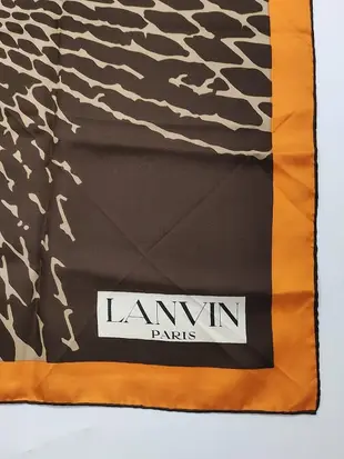 【二手】LANVIN品牌法蘭西制  真絲絲巾  78cm邊長 100 古董 老貨 收藏 【古物流香】-3558