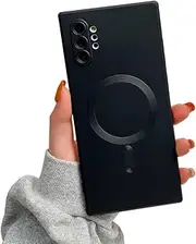 Doowear Galaxy Note 10+Plus Case Magnetic [Support Magsafe Charger] Wireless Anti-Scratch Shockproof Full Camera Protection Slim Silicon Phone Cover Case for Samsung Galaxy Note 10 Plus 6.8"-Black