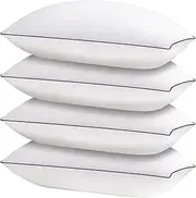 Bed Pillows for Sleeping Set of 4,Standard Size Cooling Pillows 4 Pack,Top-end Microfiber Cover for Side Stomach Back Sleepers