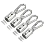 0.32" Cord End Cap Terminator Cord Finding for Tassel Jewelry Making 4Pcs Silver