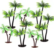 Blumomon 15Pcs Green Palm Tree Cake Decoration Coconut Tree Cupcake Topper Coconut Palm Landscape Model,Suitable for Cake Decoration Landscape Models or House Decoration Supplies