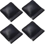 [Beebeecraft] 4Pcs Leather Coin Purse PU Leather Self-Closing Change Bag Black Squeeze Cosmetic Pouch for Jewelry Change Coin Storage, Black