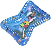 Inflatable Water Play Mat PVC Blue Stimulate Brain Development Grab Baby Attention Foldable Portable for Toddlers 1 3 Years Old