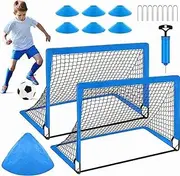 Soccer Goal Set - 2 Set of 6X4 / 4X3 ft Toddler Soccer Nets Training Equipment, Soccer Ball, Pop Up Portable Soccer Set for Kids and Youth Games and Training Goals