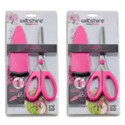 Wiltshire Staysharp Kitchen Scissors Cuts Hard & Soft Foods Pink | Set of 2