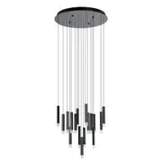 Eglo Estanerios Modern Metal 17 Light 51W LED Dimmable Cluster Pendant Light - Black - Warm White