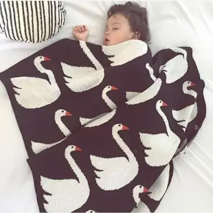 ins新生嬰兒蓋毯雙層針織純棉寶寶推車蓋毯兒童外出毯四季毛巾毯