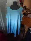 NEW LANE BRYANT TUNIC TOP PLUS SIZE 22-24 blue ombre CUT OUT SHOULDERS RET3495 N