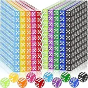 Beieverluck 500 Pieces 6 Sided Dice Set 14MM Translucent Colored Bulk Dice Standard Game Dice for Classroom Teaching Board Game Playing and Rolling, 10 Colors