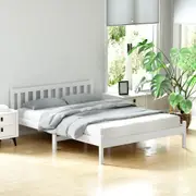 Artiss Double Bed Frame Platform Wooden Timber Frames Beds Base with 6 Wood Legs