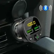 Bluetooth Car Phone Charger FM Radio 2 USB Wireless Adapter Cigarette Lighter