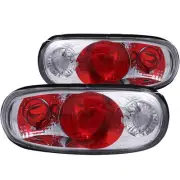 Anzo 221075 Tail Lights Chrome Housing Clear Red Lens for 90-97 Mazda Miata (for: Mazda)