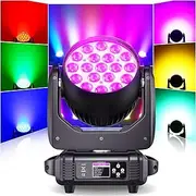 19 x 15W Moving Head LED Light,Beam/Wash/Zoom Effect,RGBW 4-in-1 Stage Lights,360W,DMX 512,Rotating Beam Lights,Sound Activated and Self-Propelled Control DJ Lights for Music Party Disco Wedding