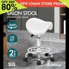 ALFORDSON Salon Stool Saddle Swivel Barber Hair Dress Chair Sierra White