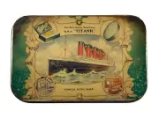 Titanic Memorabilia Tin Container Storage Titanic White Star Line Ship Replica