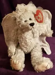 Rare, Ty Sterling The Angel Bear Beanie Baby, Multiple Hang Tag Errors!! NWT