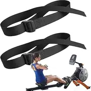 Exercise Bikes Pedal Straps | 2X Rowing Machine Pedal Fixing Foot Straps,Under Desk Leg Exerciser Parts Gym Foot Strap for Cable Machine