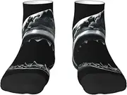 [JEJEA] Shark1 print Men's Athletic Cushioned Crew Socks Crew Training Athletic Socks Men and Women for Sports