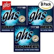 3-PACK GHS CR-GBXL Sub Zero Boomers Extra Light Electric Guitar Strings 9-42
