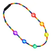 Flashing Rainbow Disco Prism Balls Fancy Party Necklace