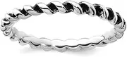 [Stackable Expressions] 2.5mm 925 Sterling Silver Stackable Artisan Oxidized Ring Size 5-Stackable-Ring for Women