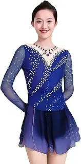[Zagitova] Ice Figure Skating Dress for Girls Gradient Breathable Women Competition Dance Outfits with Shiny Rhinestone