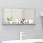 Bathroom Mirror With Shelf 90cm Concrete Grey Chipboard Bath Vanity Furniture