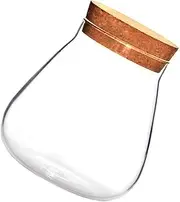 Gogogmee 1Pc Clear Glass Terrarium Bottle for DIY Micro Landscape Succulent Plant Pot with Cork Lid Decorative Storage Jar for Home Decor for Hallways Gardens and Candle Displays