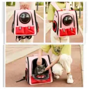 Pet Outdoor Portable Breathable Backpack Cat Dog Space Capsule Shoulder Bag Pink