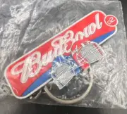 Budweiser Bud Light Bud Bowl 2002 Key Chain NEW SEALED Vintage