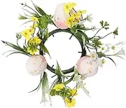 Easter Candle Rings - Small Candle Rings for Pillars,Spring Candle Ring Wreaths, Artificial Easter Candle Holder Ring, Candle Wreaths for Easter Holiday