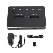 New M.2 SATA+SATA Dual Bay SSD Docking Station Duplicator Hard Drive Cloner