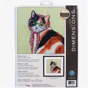 Whisker Wonders Cross Stitch Kit - Mama Cat Design, Multi-Color Threads for Craf