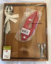 Dansk Red Lobster Cracker & Cheese Cutter Board & Knife Set
